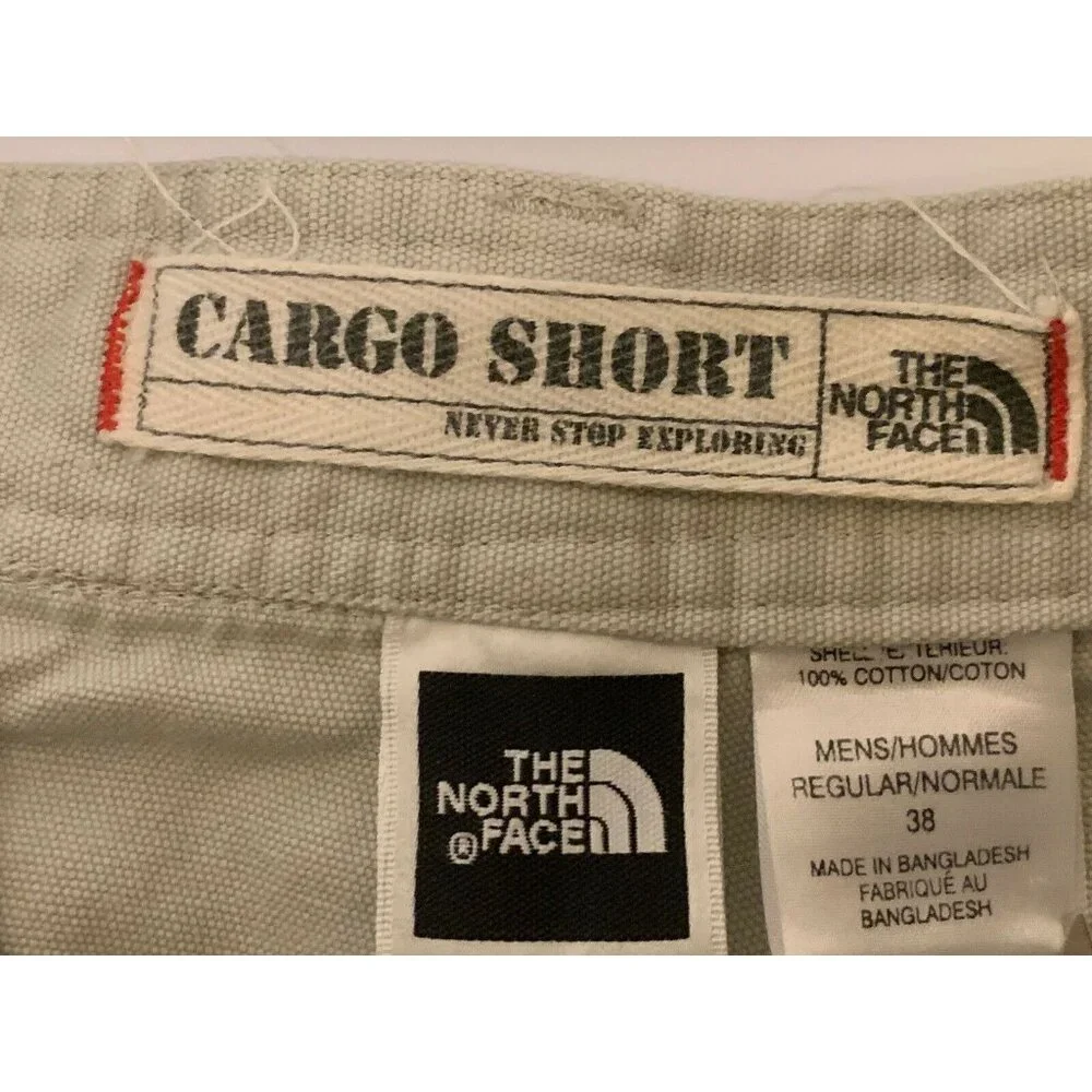 Vintage The North Face‎ Cargo Shorts Men’s Sz 38 Cotton Beige Solid Heavy Hiking